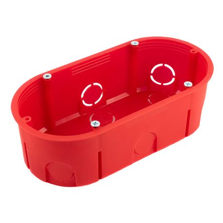 Коробка установочная двухместная безгалогенная (HF) 140х68х46 (94шт/кор) IP20 | 80-0540С Промрукав Строитель