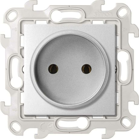Розетка без заземления 2Р 16A 250В цвета алюминий S24 Harmonie | 2450442-033 Simon