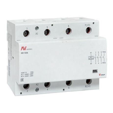 Контактор модульный КМ 100А 4NO 230VAC (6 мод.) AVERES | km-av-6-100-40-230V EKF