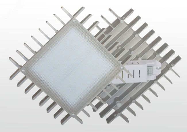 Светильник светодиодный ДВО-33Вт, IP20, 2700Лм, 5000К, Грильято, опал, 15х15см, Albatross - АТ-ДВО-07-33-55-О Атон