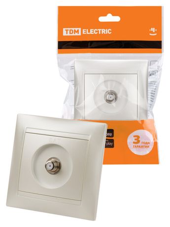 Розетка SAT (F-разъем) 0-2400МГц перламутр "Лама" | SQ1815-0821 TDM