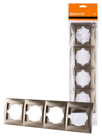 Рамка 4-х постовая горизонтальная бронза "Лама" | SQ1815-0732 TDM