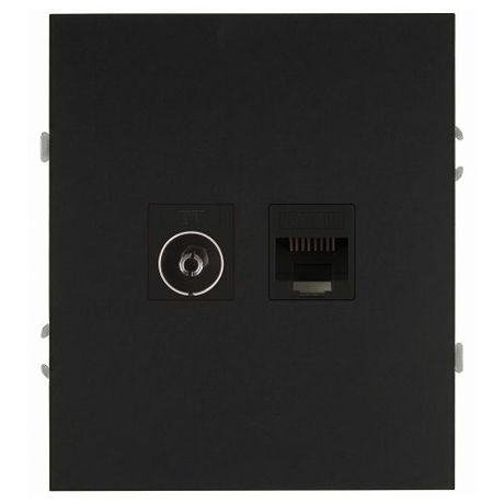 Розетка комбинированная RJ45+TV СП 16А IP20 250В Arktik антрацит MC Б0070498 MC арт. Б0070498