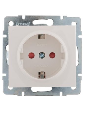 Механизм розетки 1-м Рейн с защ. от детей керам. бел. Lezard 703-0288-124