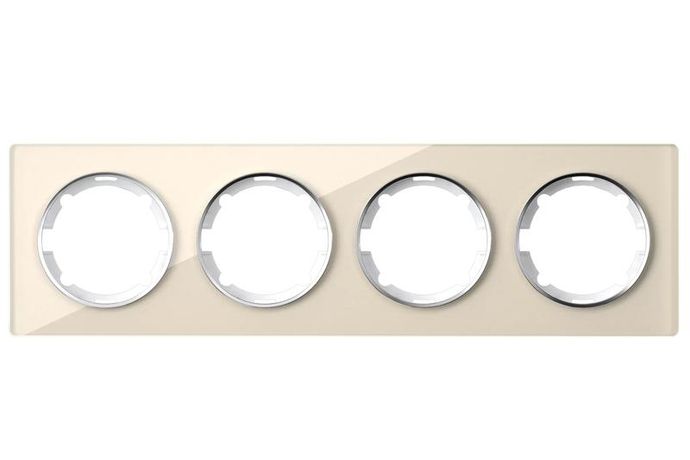 Рамка горизонтальная стеклянная на 4 прибора, цвет бежевый - 2234932 ССТ