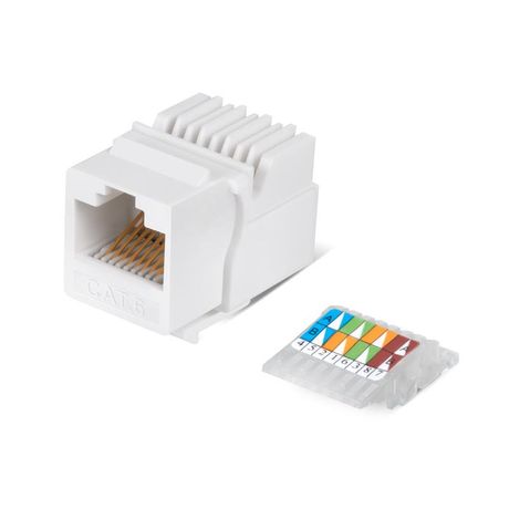 Вставка Keystone Jack RJ-45(8P8C), категория 6, без инструмента Toolless, белая - KJ-RJ45-Cat.6-Toolless Cabeus 7959c