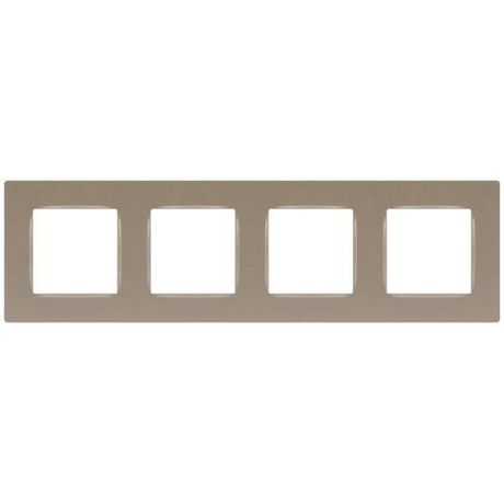 Рамка для розеток и выключателей Серия 12 12-5204-04 на 4 поста, Классик, шампань | Б0067713 ЭРА