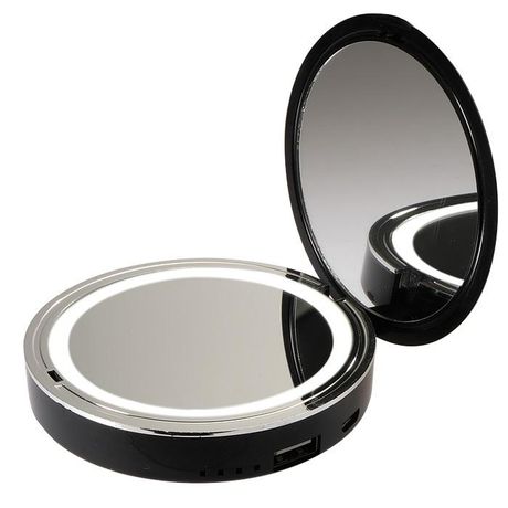 Светильник светодиодный ML-D9PB-bk косметическое зеркало с подсветкой увеличением 13с LED литиев. аккум. встроен. POWER BANK черн. JazzWay 5038189