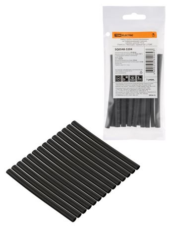 Набор трубок термоусаживаемых, клеевых "Моноцвет, черный 4,8/1,5 " | SQ0548-3204 TDM