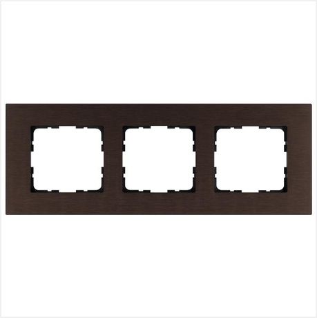 Рамка 3-м G-Metal метал. алюм. корич. Brown Jasmart G1003AZ