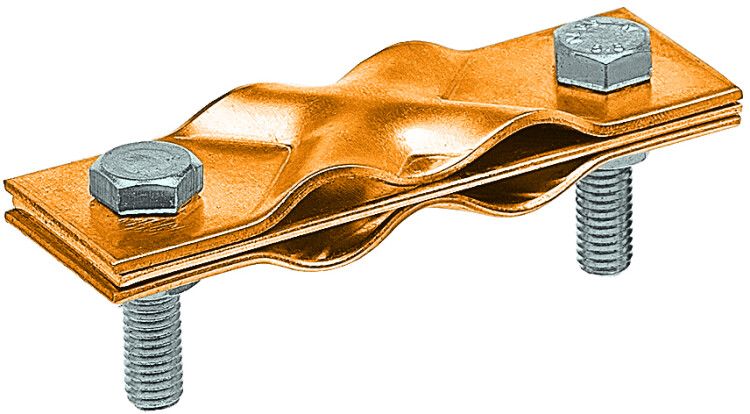 Зажим заземления полоса/пруток - диагональный, латунь|90531-2|Ezetek