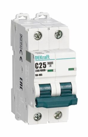 Выключатель автоматический двухполюсный ВА-105 40А D 10кА | 13217DEK DEKraft APC
