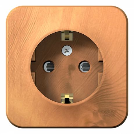 Розетка 1-м ОП Blanca 16А IP20 250В с заземл. защ. шторки ясень SE BLNRA011105 APC