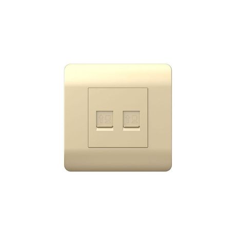 Розетка компьютерная 2хRJ45, шампань(NEW3-E) | 431455 CHINT