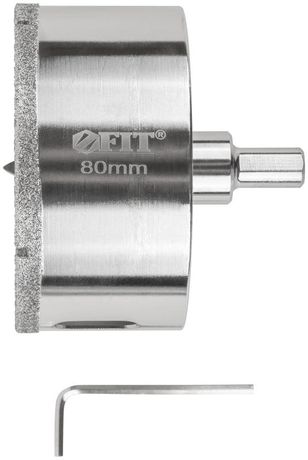 Коронка кольцевая по керамограниту, камню и кафелю алмазная с центровочным сверлом 80х70 мм - 16228 РОС