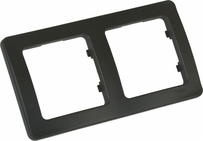 Рамка двухместная, скрытой установки, цвет черный | Р402-08 HEGEL