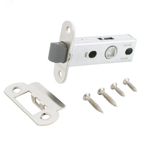 Защелка врезная универсальная без ручек для деревянных межкомнатных дверей, АЛЛЮР АРТ L45-8-PR18 SN никель матовый - 11742 ПТК