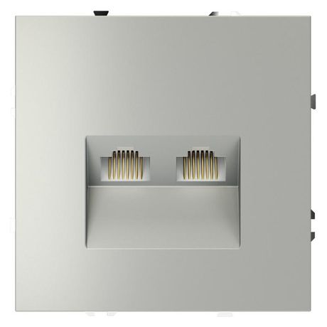 Розетка компьютерная 2-м СП S70 RJ45 + кат.6 механизм сталь Voltum VLS060205 Voltum арт. VLS060205