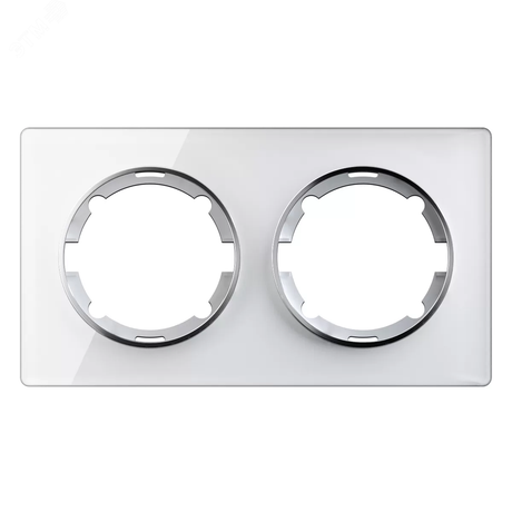 Рамка горизонтальная стеклянная двойная, цвет белый | 2234925 ССТ