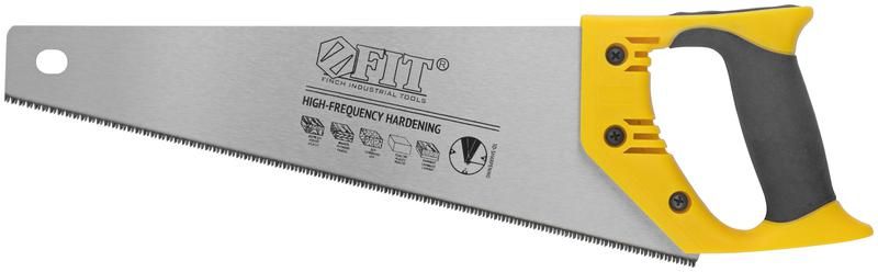 Ножовка по дереву, мелкий каленый зуб 13 ТPI, 3D заточка, пласт.прорезиненная ручка, Профи 350 мм - 40473 РОС