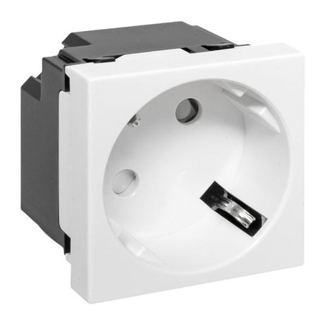 Розетка 45х45 с зазем. 45 градусов, быстрозажимные клеммы, белая |E2MR16-028-10-45-SL|EKF