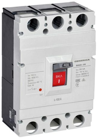Выключатель автоматический ВА66-39 3Р 400А 35кА | SAV50-3-0400-G GENERICA IEK