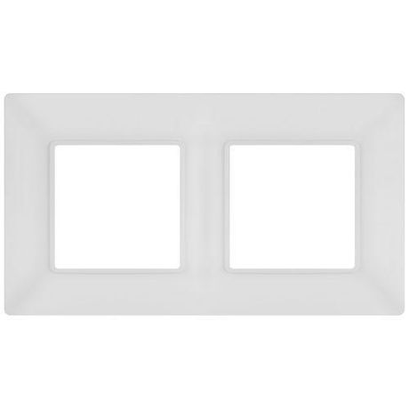 Рамка для розеток и выключателей 2 поста белый матовый пластик ЭРА Elegance 14-5002-01М - Б0065814