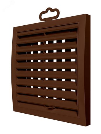Решетка вентиляционная наружная регулируемая, из ASA пластика 150х150, цвет Коричневый - 1515РРПН кор ЭРА 16943