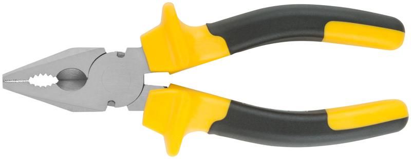 Плоскогубцы комбинированные ''Старт'' черно-желтые прорезиненные ручки, хром-никелевое покрытие 165 мм - 49954 РОС