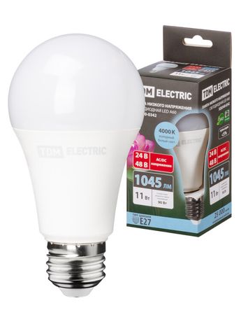 Лампа светодиодная низковольтная МО A60 11 Вт, 24-48 В, 4000 К | SQ0340-0342 TDM