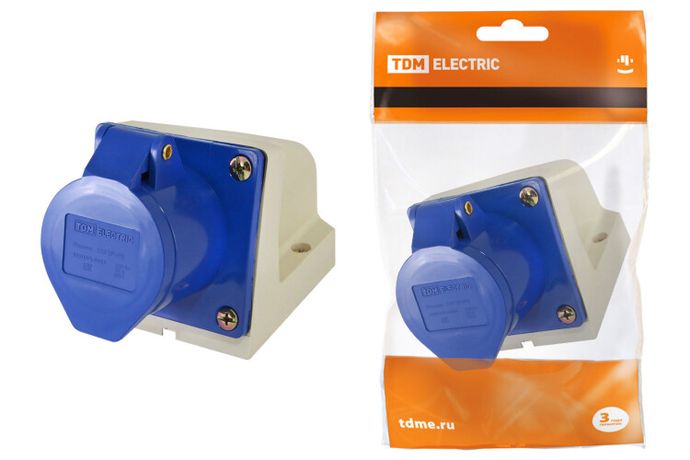 Розетка 133 стационарная 2Р+РЕ 63А 220В IP54 | SQ0602-0010 TDM