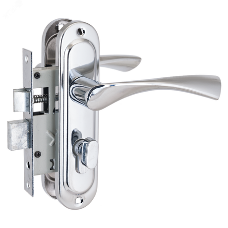 Замок врезной с ручками для деревянных дверей, СТАНДАРТ 103/50B хром - 4849 ПТК