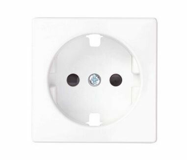 Накладка со шторками для розетки с заземлением Schuko 2Р+Е белого матового цвета S82 Concept | 8200041-090 Simon