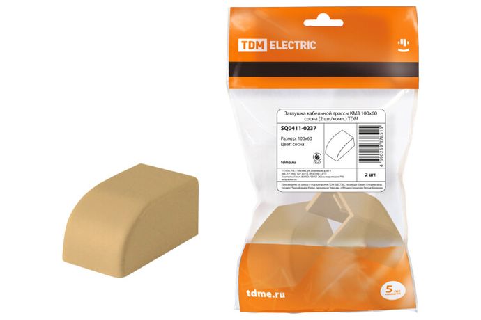 Заглушка кабельной трассы КМЗ 100x60 сосна (2 шт./комп.) | SQ0411-0237 TDM