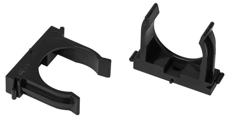 Держатель для труб (клипса) d40мм прямого монтажа CLIP-40-B-MP черн. (уп.25шт) Эра Б0062033