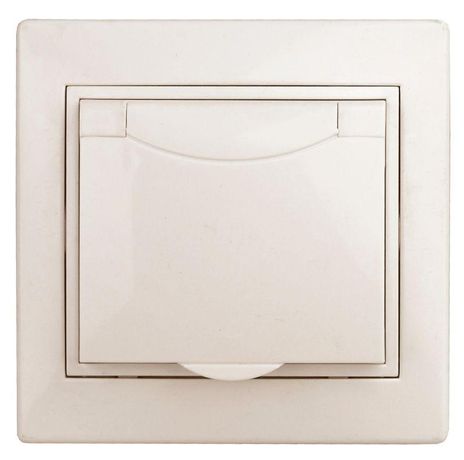 Розетка однофазная скрытого монтажа, в рамку с заземлением без шторок слоновая кость крышкой 16А 250В IP20 1-203-02 Intro Plano - Б0053890 ЭРА