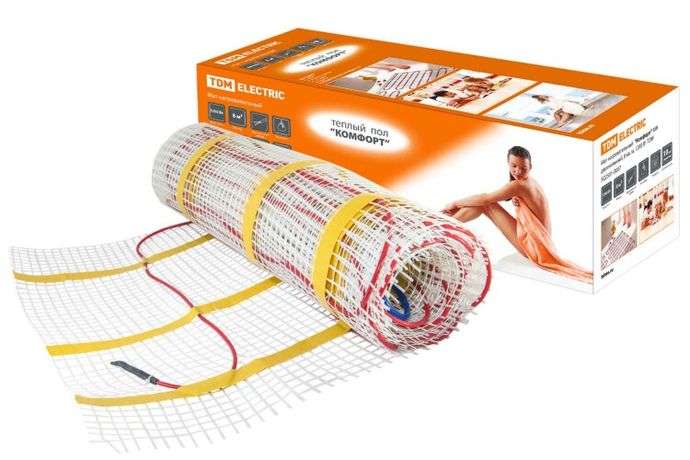 Мат нагревательный "Комфорт" МН двухжильный, 8 кв. м, 1200 Вт | SQ2501-0007 TDM