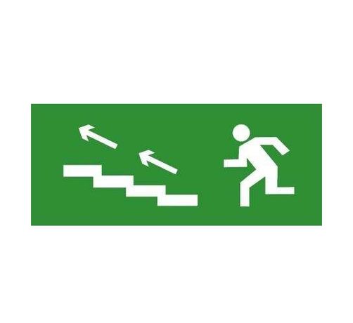 Эвакуационный знак ЭП15 ''По лестнице вверх налево'' 140x280 мм - 140280 TechnoLux