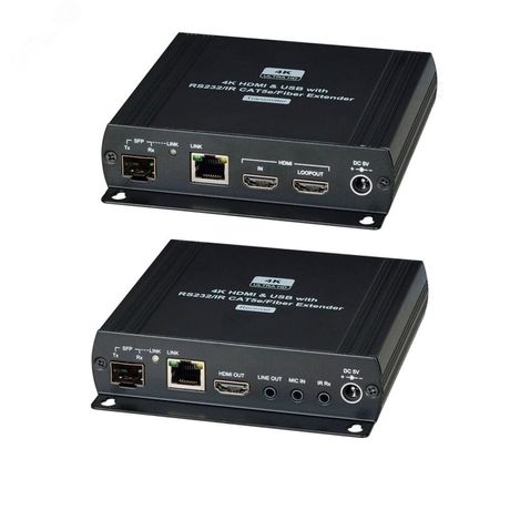 Удлинитель HDMI KVM (комплект приёмник + передатчик) по Ethernet до 140м (CAT5e) - 00012710 SC&T HKM01-4K sct1177 SC&T арт. 12710