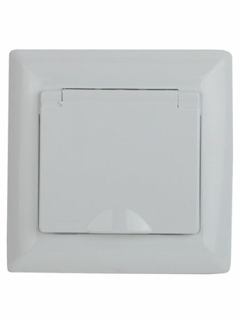 Розетка однофазная скрытого монтажа, в рамку с заземлением со шторками белый крышкой 16А 250В IP20 4-207-01 Intro Solo - Б0053689 ЭРА