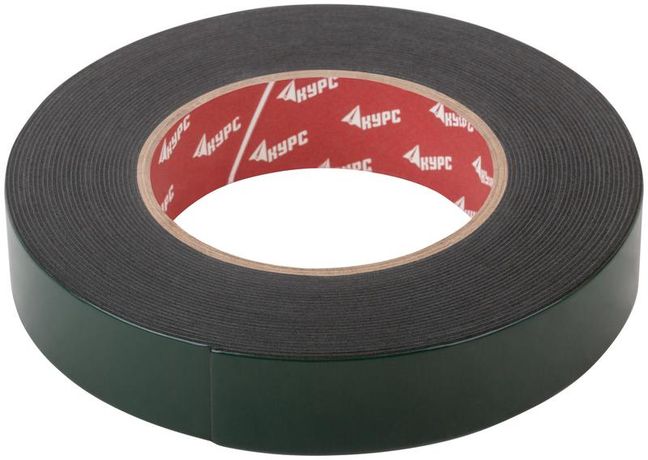 Лента монтажная клейкая на вспененной основе 25ммх10м черн. КУРС 11790