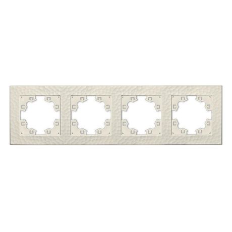 Рамка фактурная 4 поста универсальная UNIVersal Афина слоновая кость (ivory) (еврослот) - A10046-I Союз