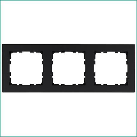 Рамка G-Classic 3-постовая, цвет черный матовый (soft touch) - G1003PB Jasmart