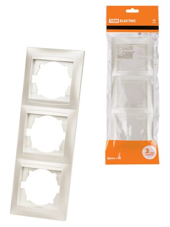 Рамка 3-х постовая вертикальная перламутр "Лама" | SQ1815-0834 TDM