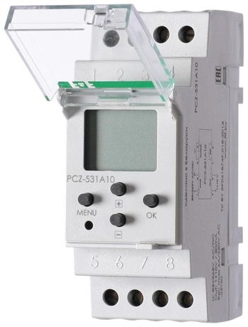 Реле времени PCZ-531A10 6А 85-265В AC/DC 1NO IP20 1-10В/30мА 2мод. 1 канал аналог. выход; программирован. изменения уровня яркости; недел. цикл; установка на DIN-рейку F&F EA02.002.015 Евроавтоматика
