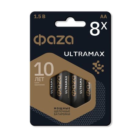 Элемент питания алкалиновый AA/LR6 1.5В ULTRAMAX BL-8 (уп.8шт) ФАZА 5064676 ФАЗА