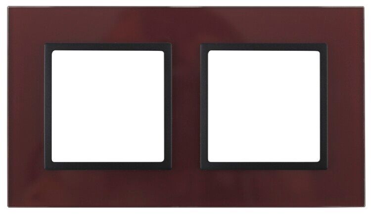 Рамка для розеток и выключателей бордо стекло ЭРА Elegance 14-5102-25 - Б0034497