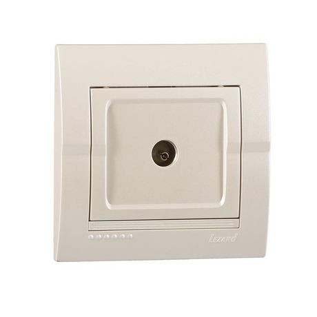 Розетка телевизионная проходная TV СП Deriy 16А IP20 жемчуж./бел. металлик LEZARD 702-3030-129