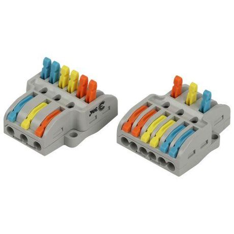 Клемма проходная разветвительная 222-4136 с рычагами 3/6 полюсов 0.08-2.5/4 мм2 NO-225-408 (упаковка 15 шт.) - Б0067955 ЭРА