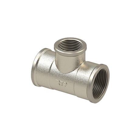 Тройник переходной латунь внутр./внутр./внутр. резьба 1х1/2х1дюйм никель RTP 25200